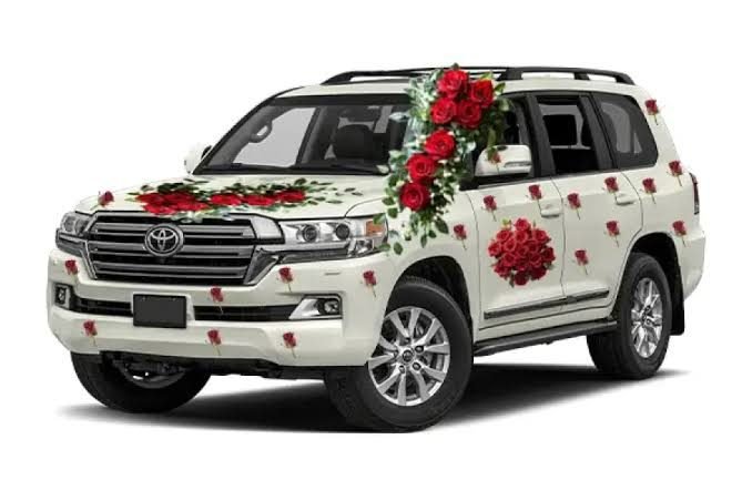 Wedding cars Lahore — Prado with rose garlands Wedding cars Lahore — Prado with rose garlands